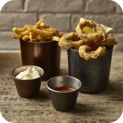 Iron, Rust and Hammered Effect Serving Cups 