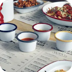 White & Coloured Enamel Ramekins